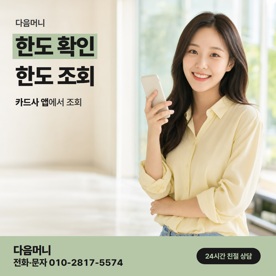 다음머니 신용카드한도현금화 카드사 결과를 기다리는 한도 상향 신청